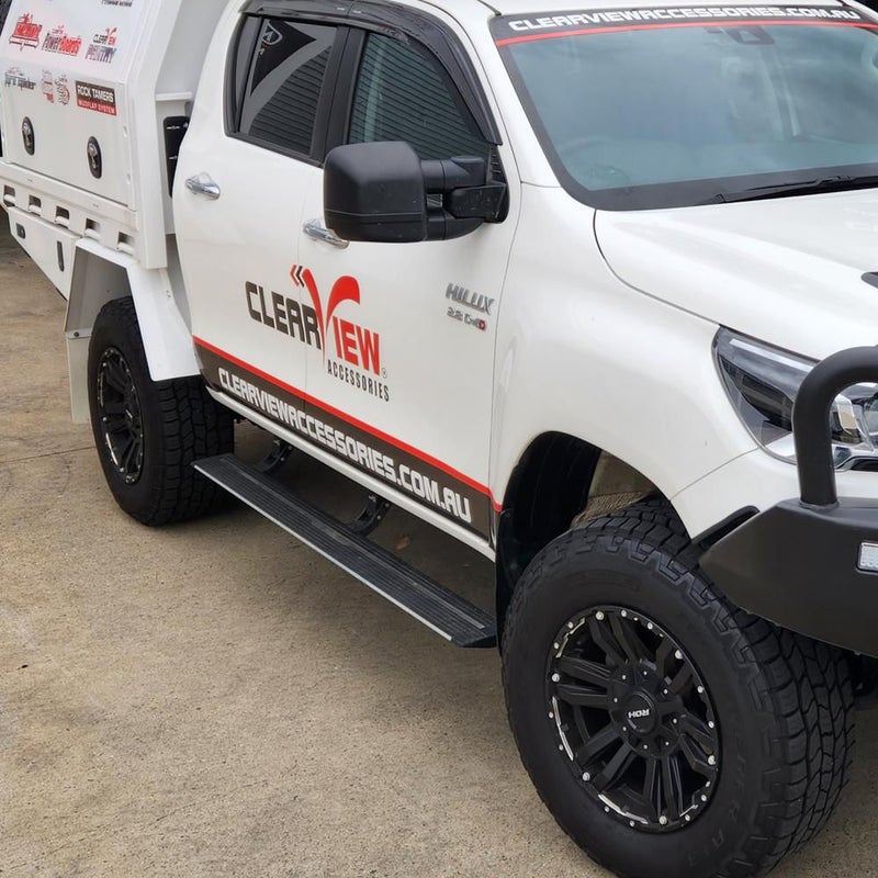 Power Boards with Aluminium Steps - Toyota Hilux